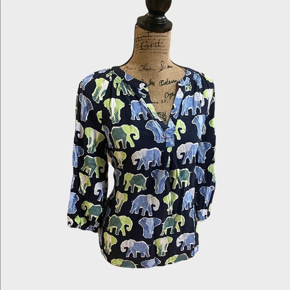 crown & ivy Tops - Crown & Ivy Elephant Print Blouse